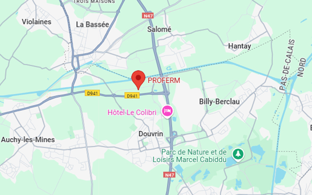 Plan d'accès PROFERM à Douvrin