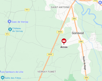 Plan d’accès à ARCOS à Gorrevod