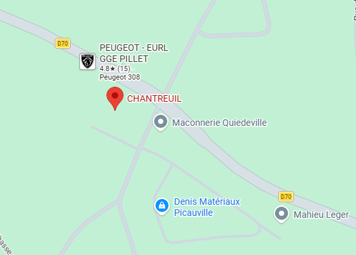 Plan d’accès à la société CHANTREUIL à Picauville