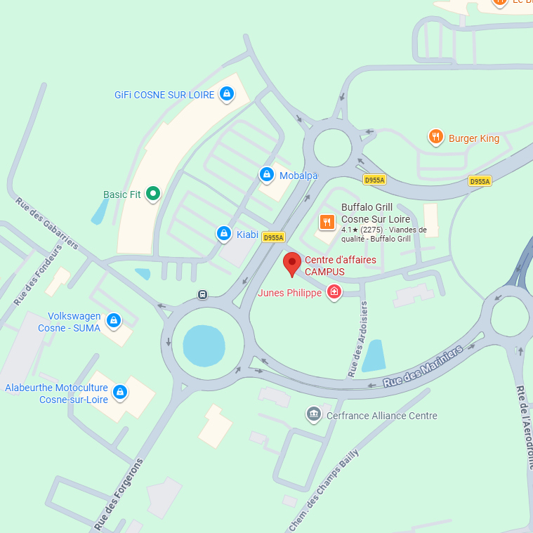 Plan d’accès au Centre d’Affaires Campus à Cosne-Cours-sur-Loire