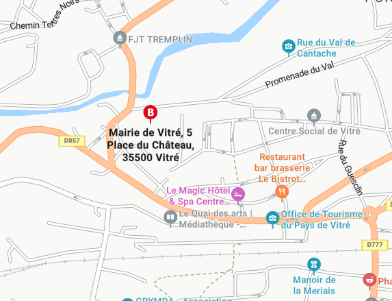 Plan d’accès au 5 place du Château à Vitré