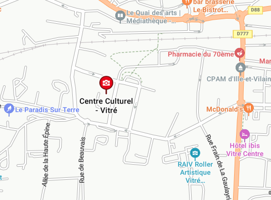 Plan d’accès au 2 rue de Strasbourg à Vitré