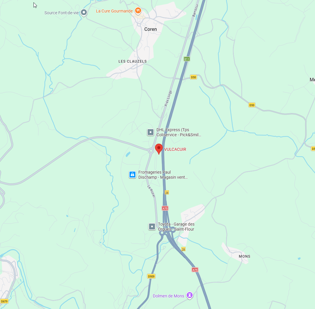 Plan d'accès VULCACUIR à Saint-Flour